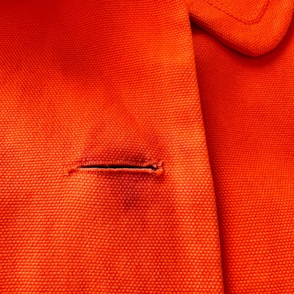 Zara Women's Basic Cropped Jacket Bold Stylish Orange 100% Heavy Cotton Size S - Picture 15 of 17